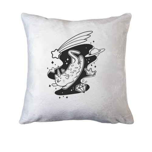 Подушка з котом єдинорогом в космосі