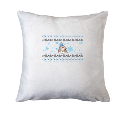 Подушка з котом та сніжинками