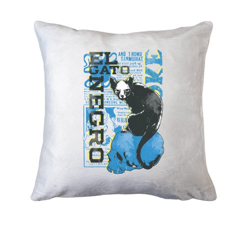 Подушка с котом на черепе