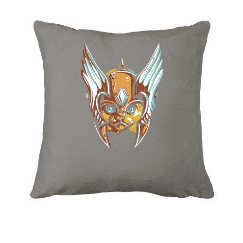Подушка с котом в красивом шлеме