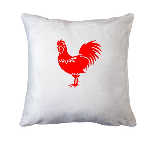 Подушка с красным петухом
