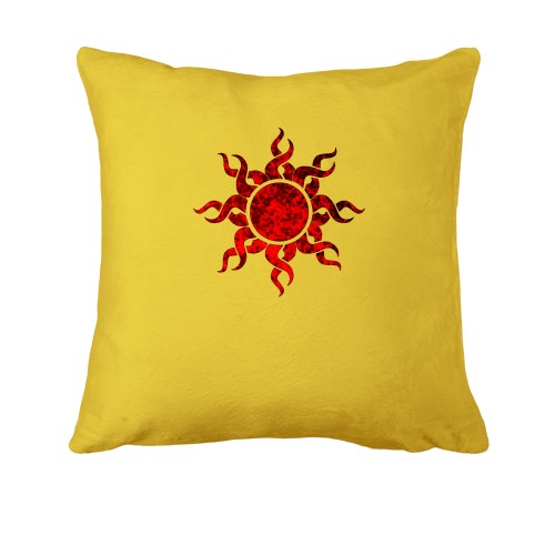 Подушка с красной солнечной руной
