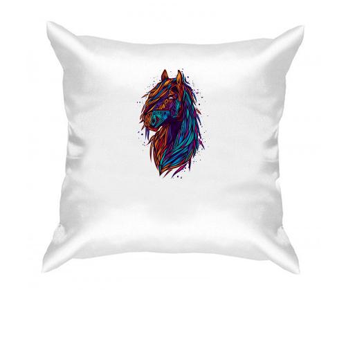 Подушка з барвистим поп-арт коня