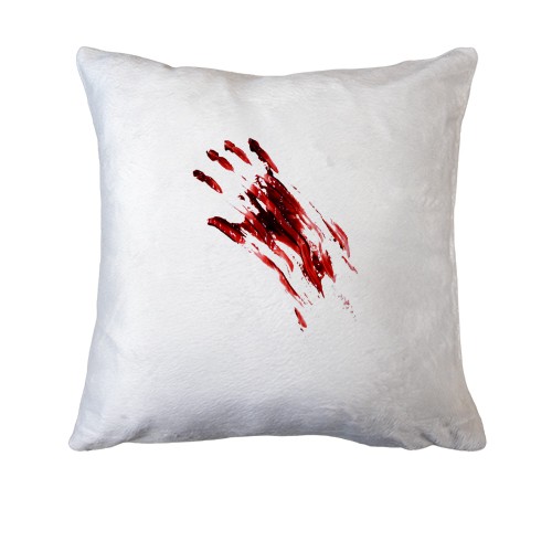 Подушка з кривавим відбитком руки