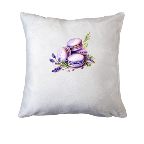 Подушка з лавандовими макарунами