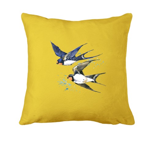 Подушка з ластівками що летять