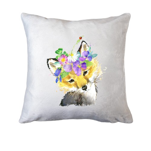 Подушка с лисичкой с венком