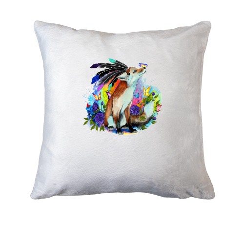 Подушка з лисицею і метеликами