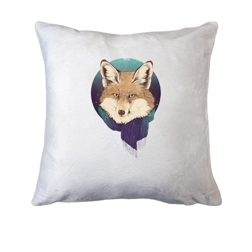 Подушка с лисой в шарфе