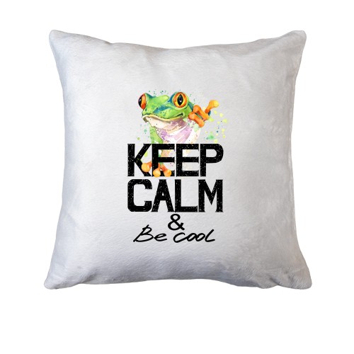 Подушка с лягушкой Keep calm & be cool