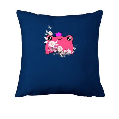 Подушка с лягушкой и цветком