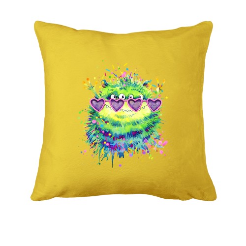 Подушка с монстриком в очках (4 глаза)