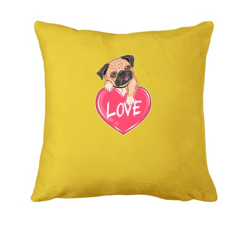 Подушка с мопсом (Love)
