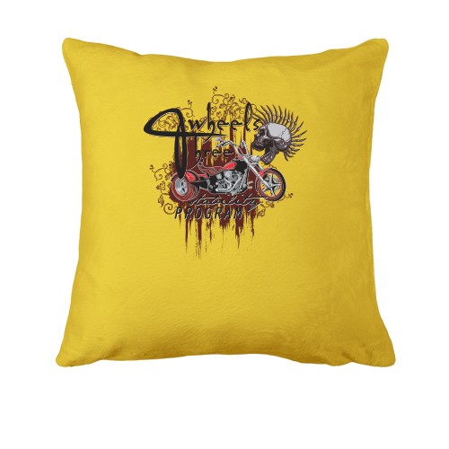 Подушка з мотоциклом і черепом