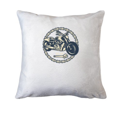 Подушка з мотоциклом і розвідним ключем