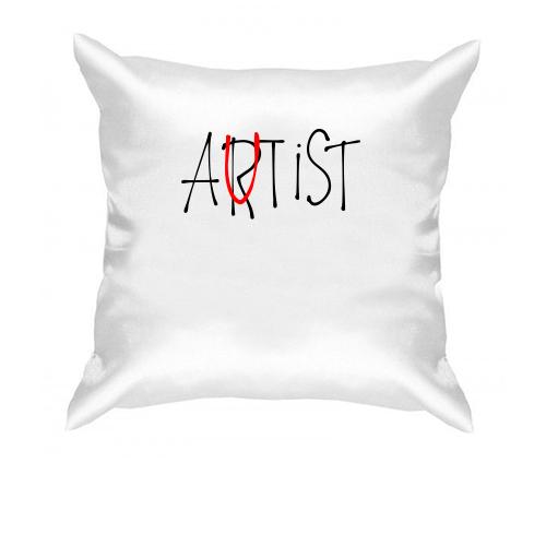 Подушка з написом Artist / autist