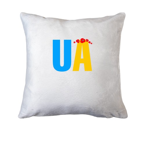 Подушка с надписью UA с венком