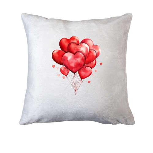 Подушка с надувными шарами-сердечками