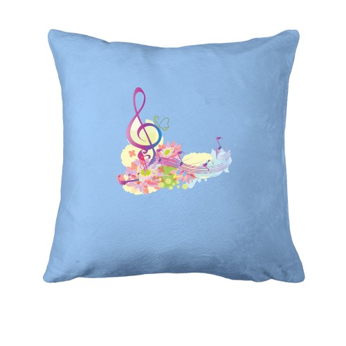 Подушка з нотами і квітами