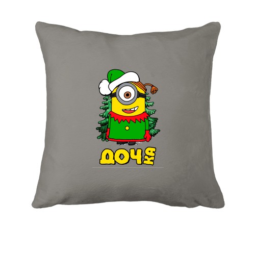 Подушка с новогодним миньоном 