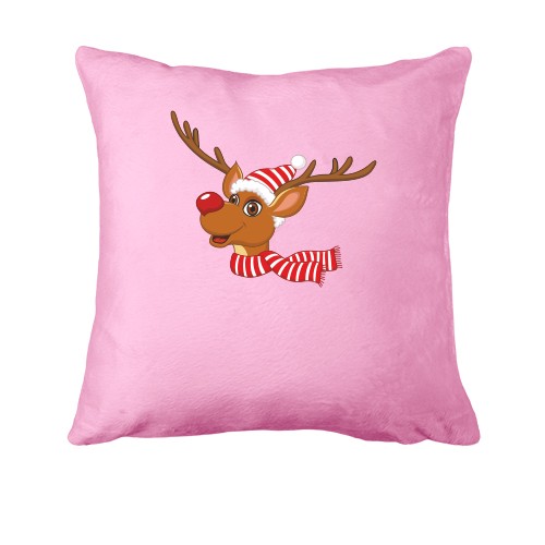 Подушка с оленем в шарфе