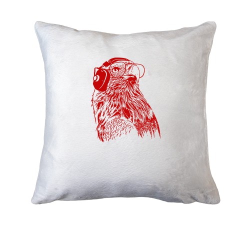 Подушка с орлом в наушниках и очках