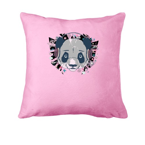 Подушка з пандою в навушниках