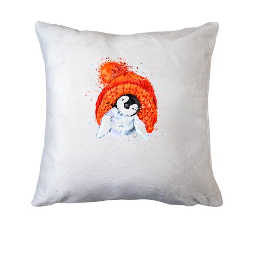 Подушка з пінгвіном у в'язаній шапці (2)