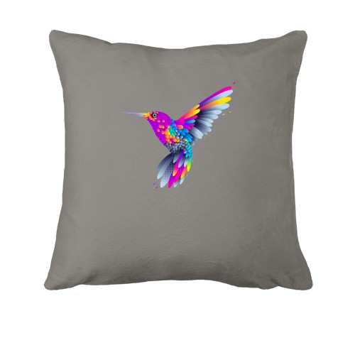 Подушка с радужной колибри