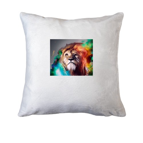 Подушка с разноцветным львом