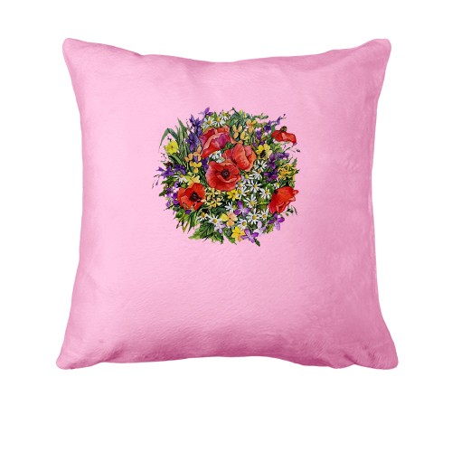 Подушка с рисунком букета цветов