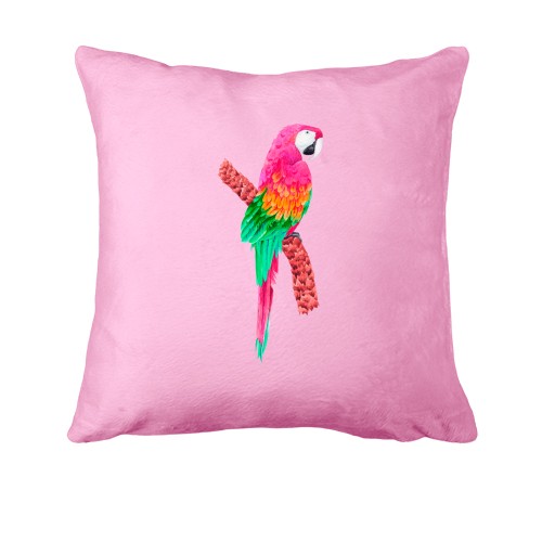 Подушка з рожевим папугою