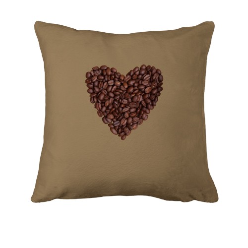 Подушка с сердцем из кофейных зёрен