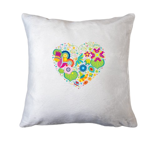 Подушка з серцем з квітів