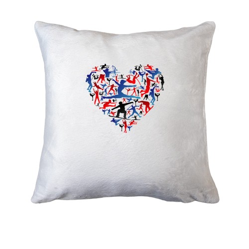 Подушка с сердцем из видов спорта