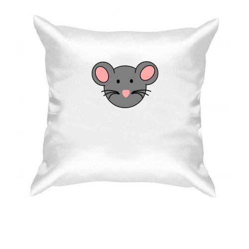 Подушка з сірою мишкою