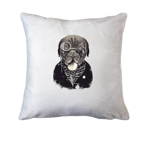 Подушка з собакою в моноклі
