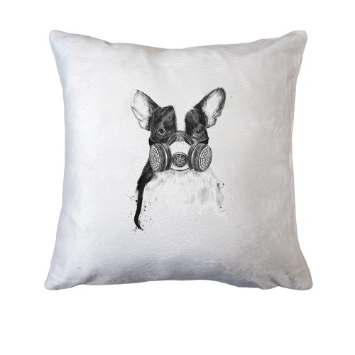 Подушка с собакой в респираторе