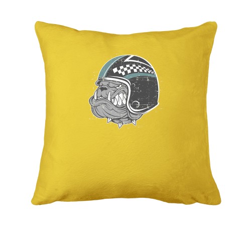 Подушка з собакою в шоломі