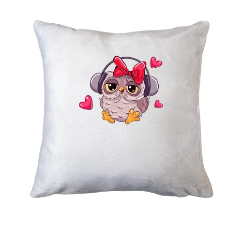 Подушка з совою в навушниках