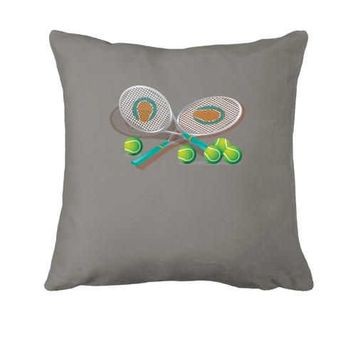 Подушка с теннисными ракетками и мячами
