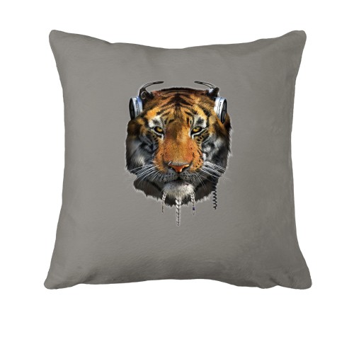 Подушка с тигром в наушниках