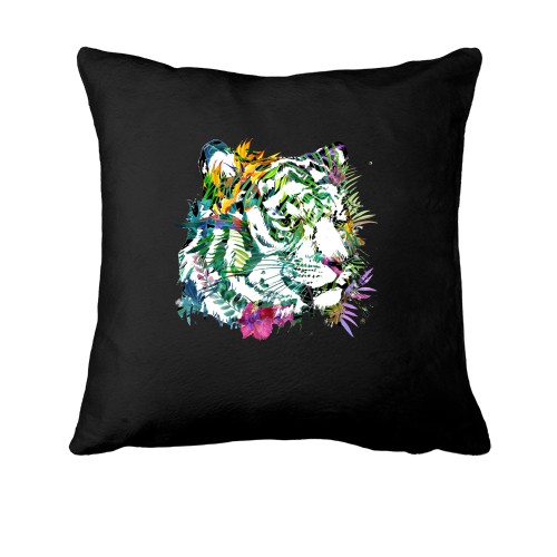 Подушка з тигром квітах