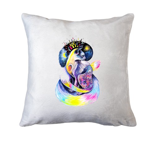 Подушка з кольоровою кішкою