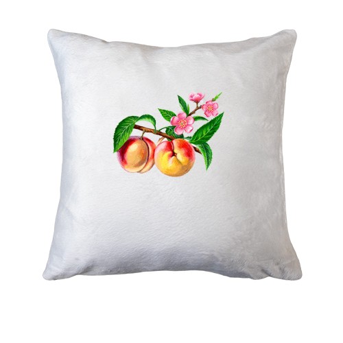 Подушка с цветущей веткой персика