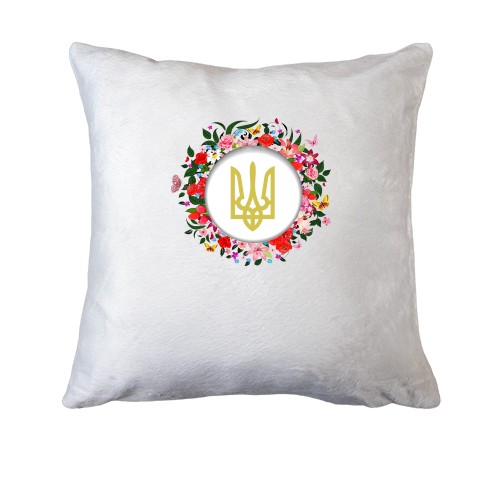 Подушка з вінком і гербом України