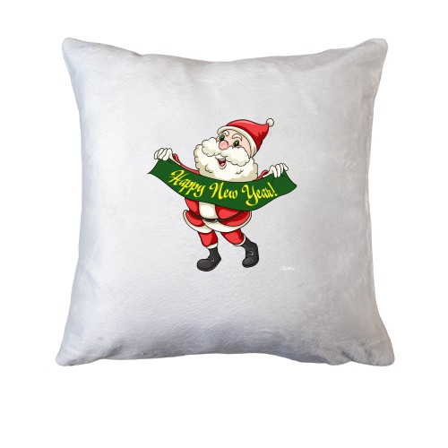 Подушка с веселым Сантой Happy New Year