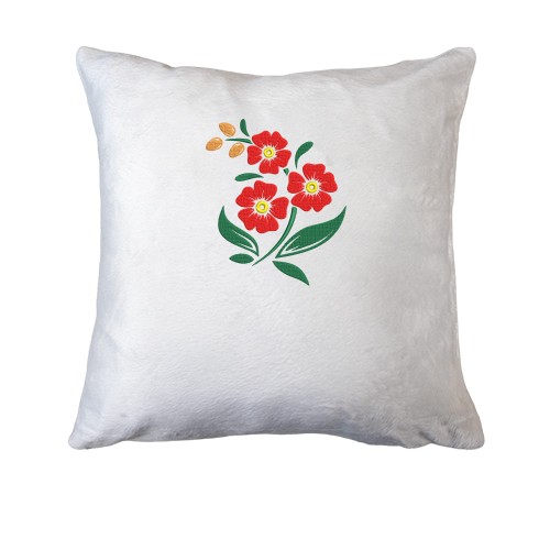 Подушка з вишитою квіткою