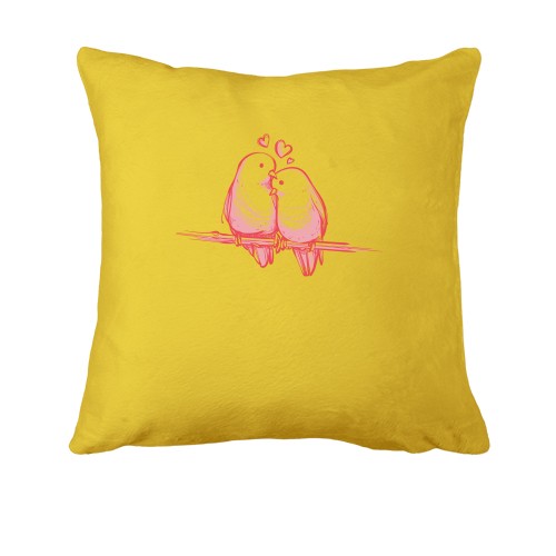 Подушка з закоханими птахами