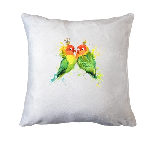 Подушка з закоханими папугами
